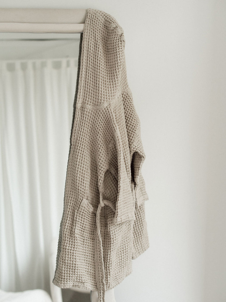 Kids Waffle Robe styled at home
