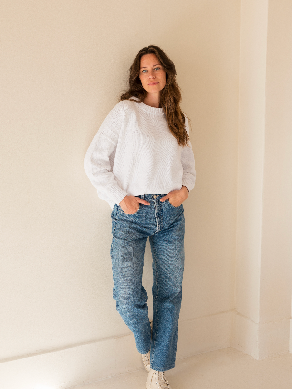 How to style a cotton sweater for working from home