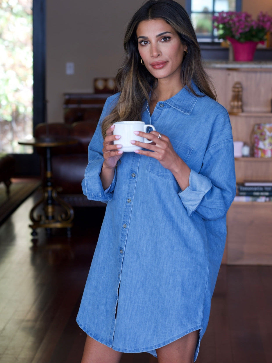 The Chambray Shirt Dress