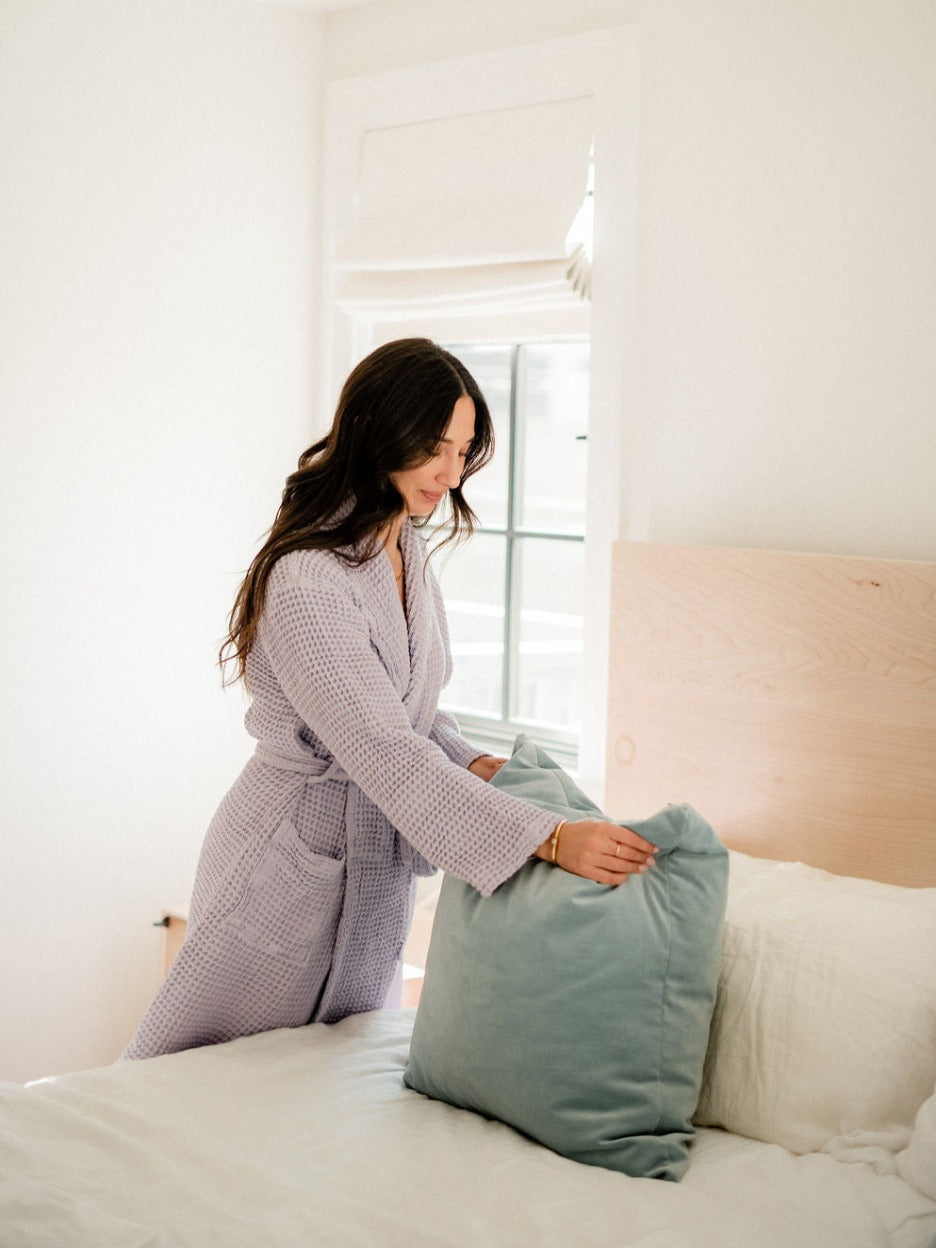 Lilac Waffle Knit Robe