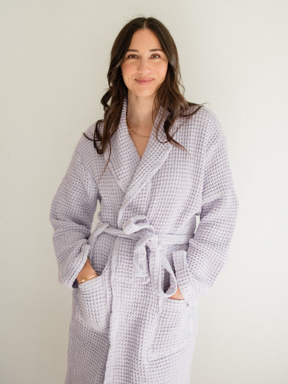 Lilac Waffle Knit Robe