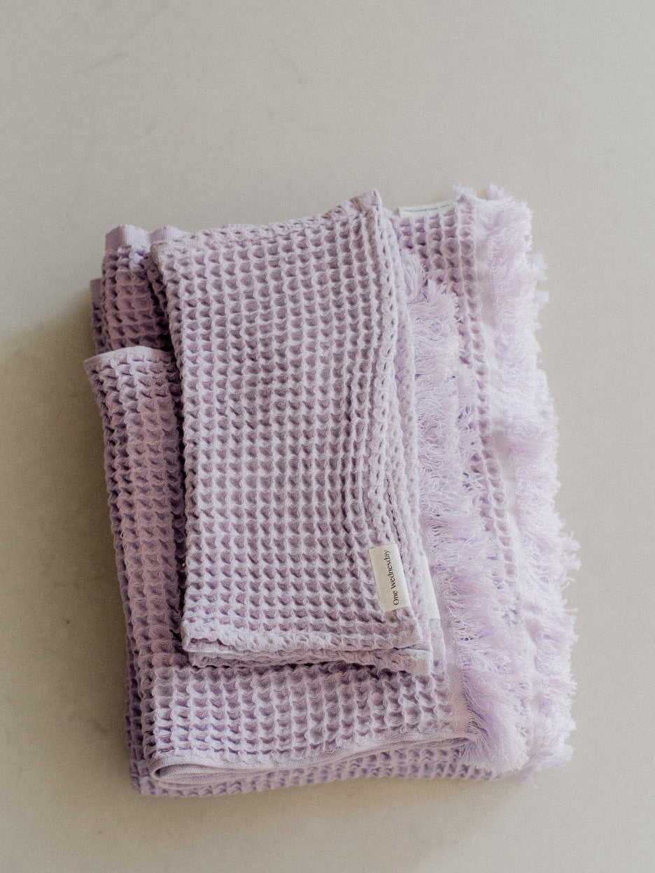 Lilac Waffle Towels