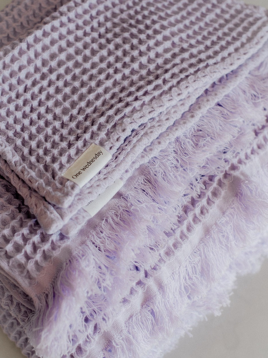 Lilac Waffle Towels